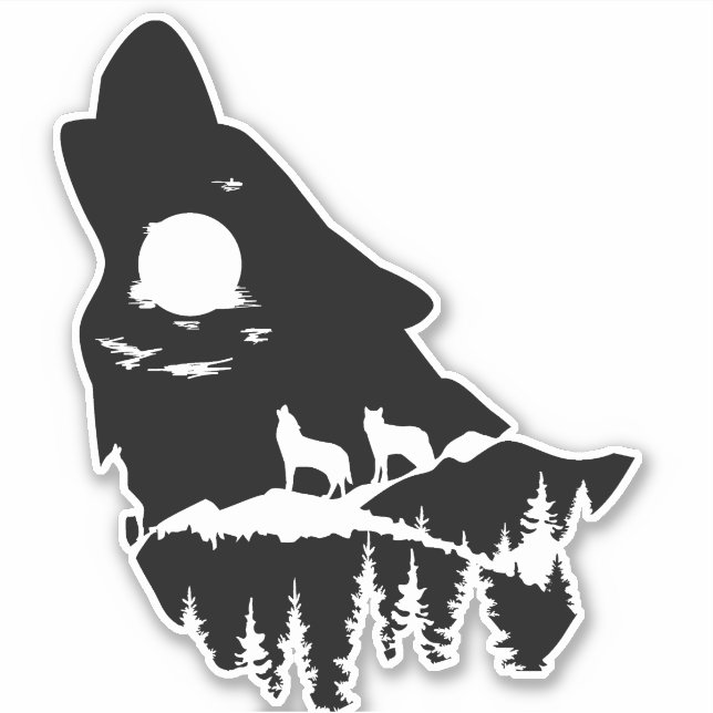 Wolf Vinyl Sticker. (Front)
