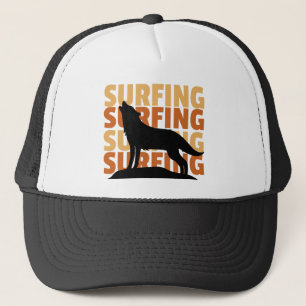 Wolf wants to surf surf surf trucker hat