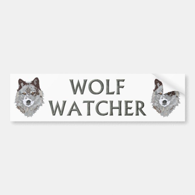 wolf watcher bumper sticker (Front)