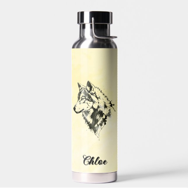 Wolf Water Bottle (Left)