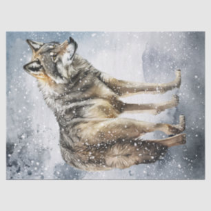 Wolf Watercolor Tissue Paper