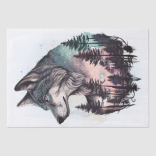 Wolf Watercolor Tissue Paper