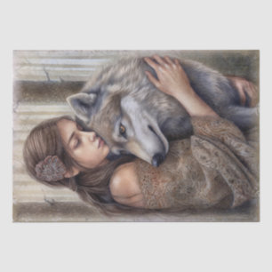 Wolf Watercolor Tissue Paper