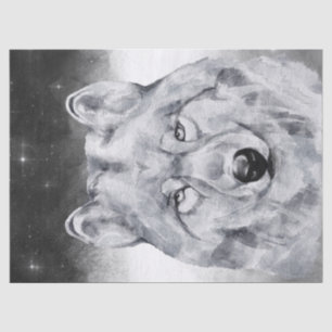 Wolf Watercolor Tissue Paper