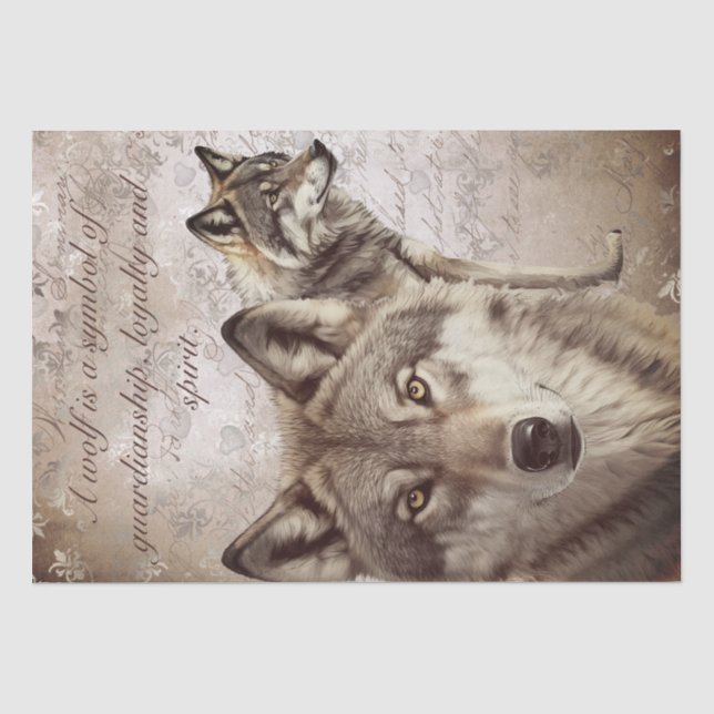 Wolf Watercolor Tissue Paper (Front)