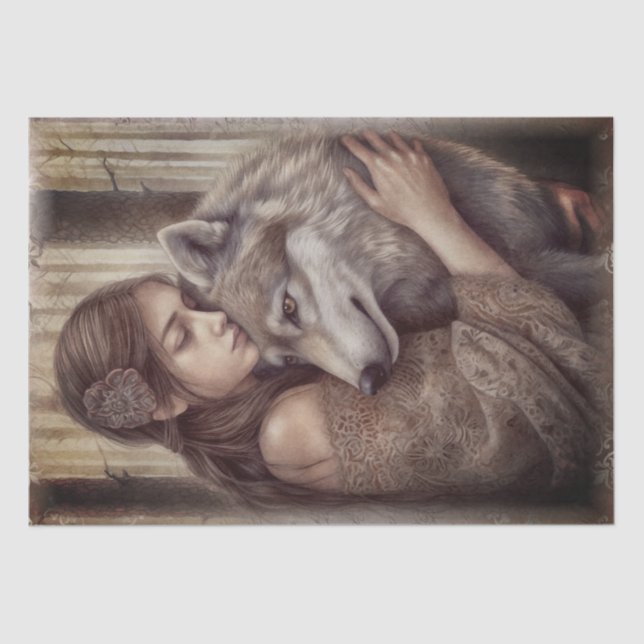 Wolf Watercolor Tissue Paper (Front)