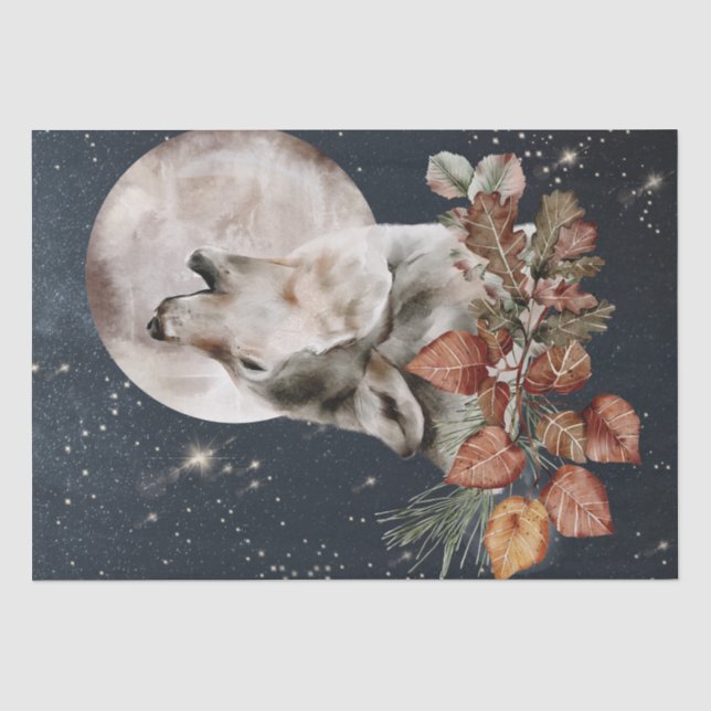 Wolf Watercolor Tissue Paper (Front)