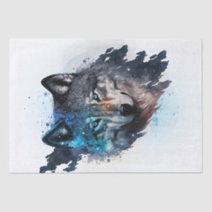 Wolf Watercolor Tissue Paper