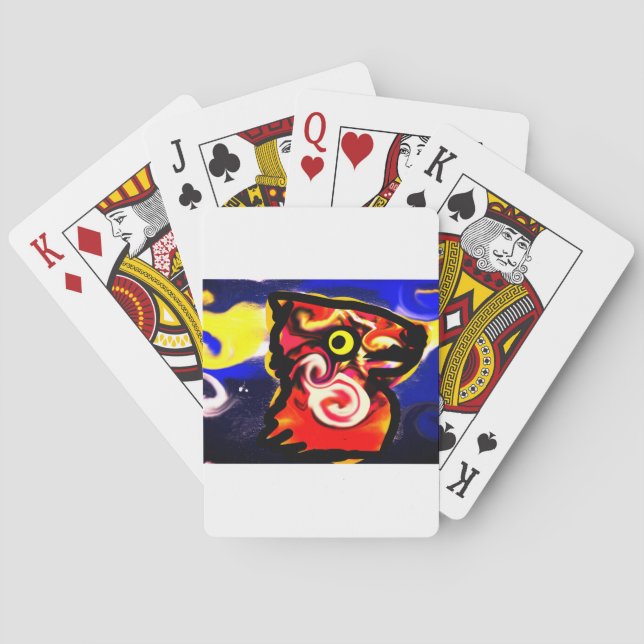 Wolf wave night playing cards (Back)