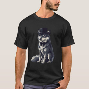 Wolf Wearing A Hat And Bowtie T-Shirt