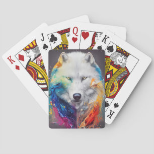 Wolf White wolf Animal Discovery Adventure Nature Playing Cards