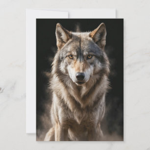 Wolf Wild Animal Elegant Dramatic Mist Portrait Announcement