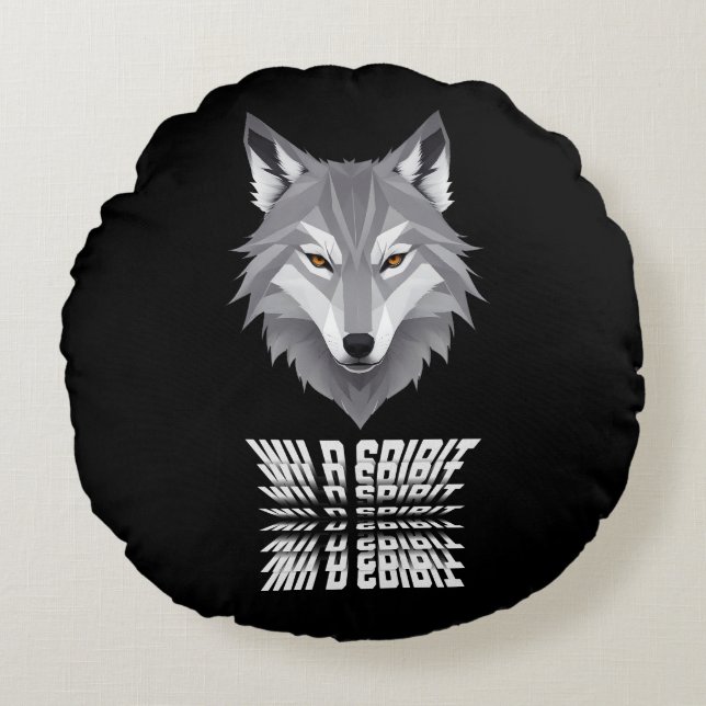 Wolf Wild Spirit Round Pillow (Front)