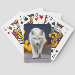 Wolf Wildlife Animal On Street Outdoors Playing Cards