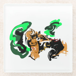 Wolf  winter  joy glass coaster