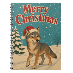 Wolf Winter Path Animal Christmas Notebook