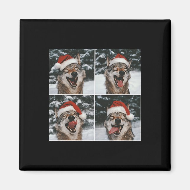 Wolf Winter Photography Wolf Conservation Christma Magnet (Front)