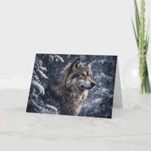 Wolf Winter Solstice Yule Beautiful Card