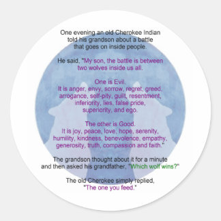 Wolf Wisdom Classic Round Sticker