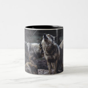 Wolf Wolf Wolf Two-Tone Coffee Mug