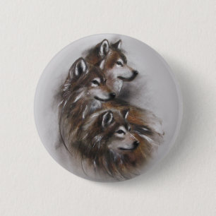 wolf wolves animals,wildlife,wildlife art,nature, 2 inch round button