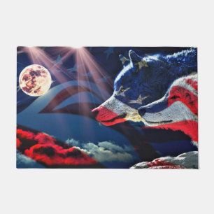 Wolf Wolves Full Moon Doormat