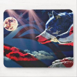 Wolf Wolves Full Moon Mouse Pad