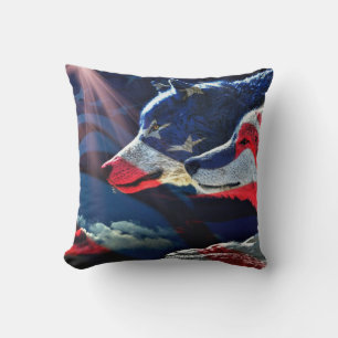 Wolf Wolves Full Moon Throw Pillow