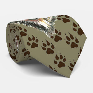 Wolf, Wolves Wild Animal Tracks Footprints Tie