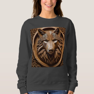 Wolf Wood Carving, Sweatshirt