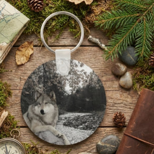 Wolf Woodland Animal Forest  Keychain