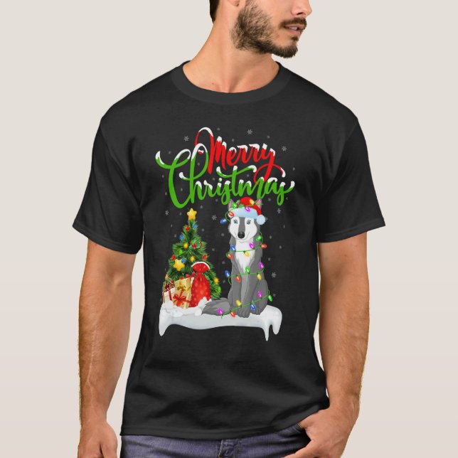 Wolf   Xmas Decorations Santa Wolf Christmas T-Shirt (Front)