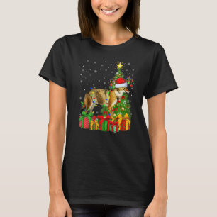 Wolf Xmas Holiday Santa Wolf Christmas Tree T-Shirt