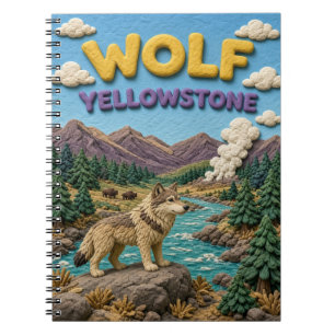 Wolf Yellowstone Valley Modern KlayKoo Notebook