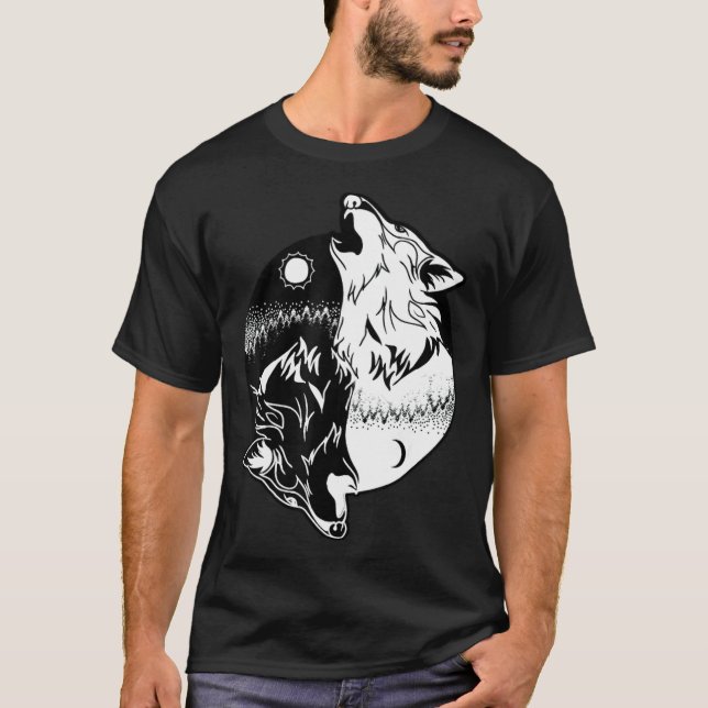 Wolf Yin Yang  Skoll  Yin Yang  best man  T-Shirt (Front)