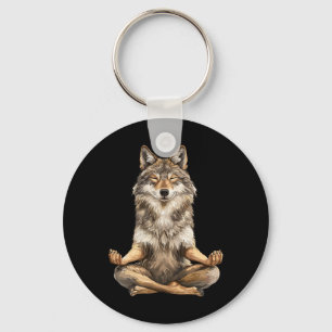 Wolf Yoga Keychain