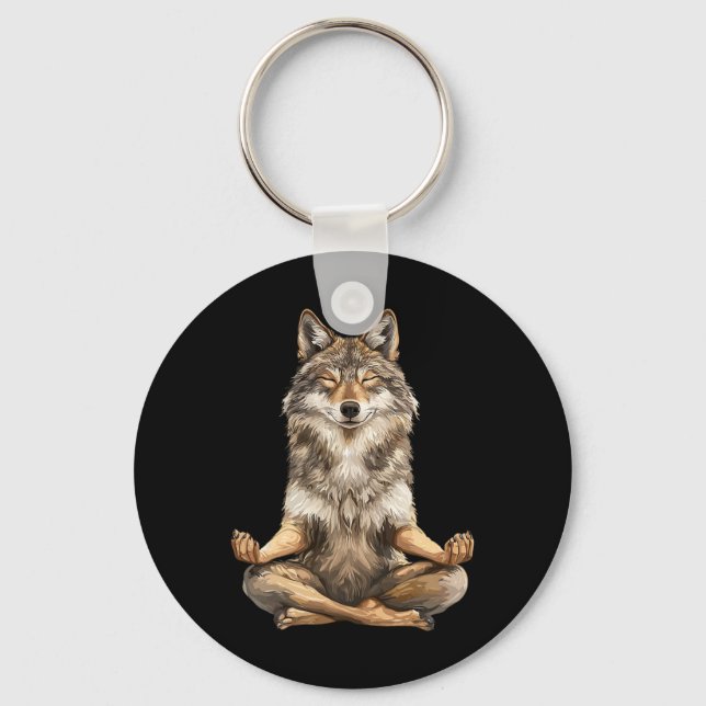 Wolf Yoga  Keychain (Front)