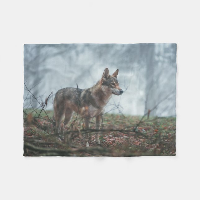 Wolfdog Fleece Blanket (Front (Horizontal))