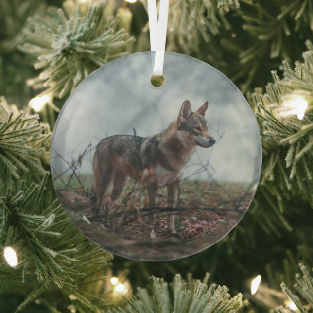 Wolfdog Glass Ornament (Insitu)