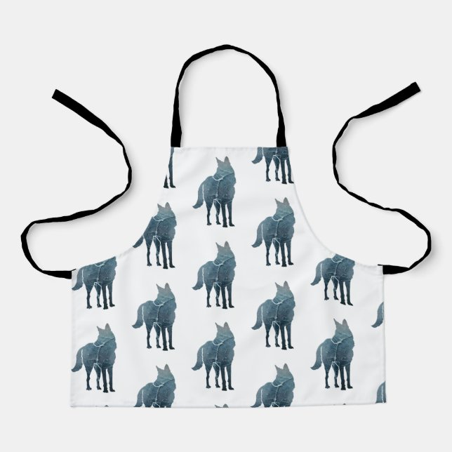 Wolfdog on ice, kids Apron (Front)