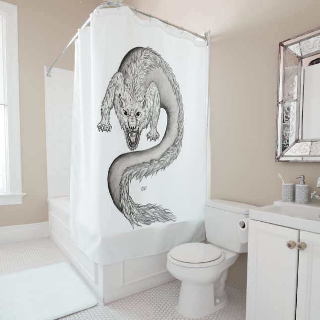 Wolfdragon black and white design (In Situ)