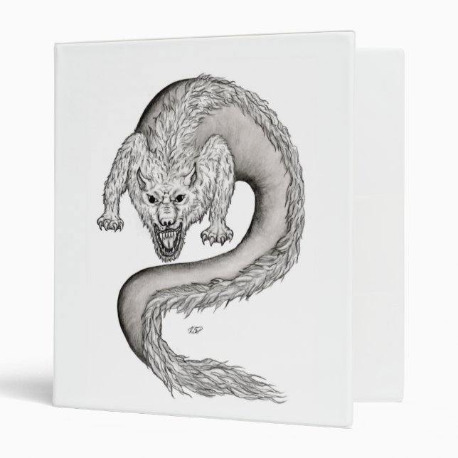 Wolfdragon black and white design binder (Front/Inside)