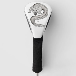 Wolfdragon black and white design golf head cover