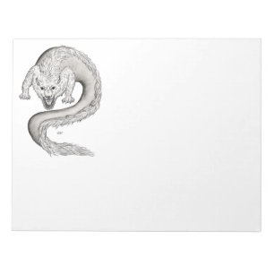 Wolfdragon black and white Design Notepad