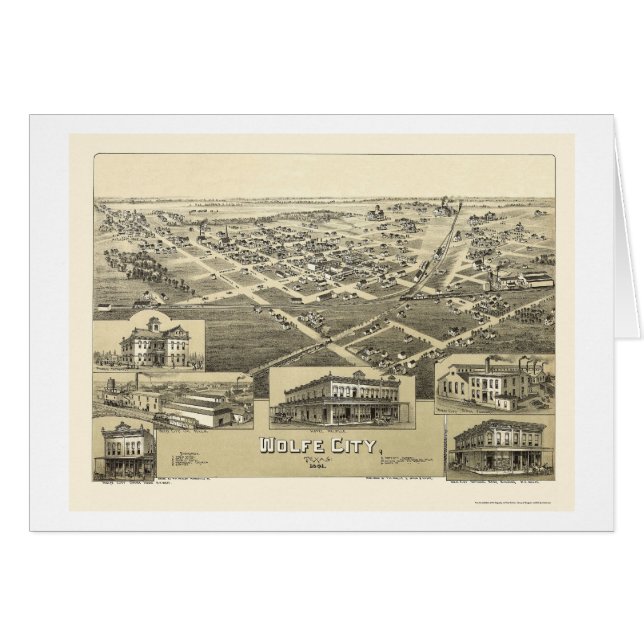 Wolfe City, TX Panoramic Map - 1891 (Front Horizontal)