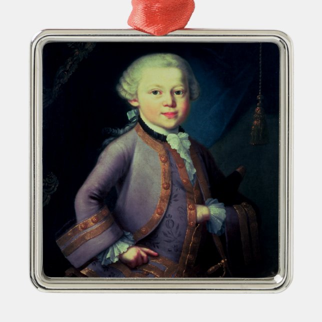 Wolfgang Amadeus Mozart , 1763 Metal Ornament (Front)