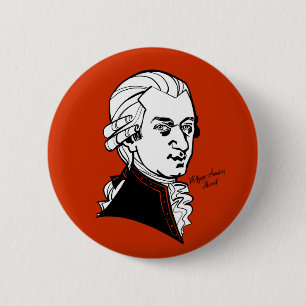 Wolfgang Amadeus Mozart 2 Inch Round Button