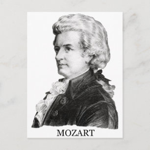 Wolfgang Amadeus Mozart, black Postcard
