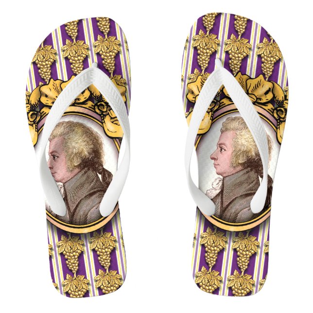 Wolfgang Amadeus Mozart Flip Flops (Footbed)