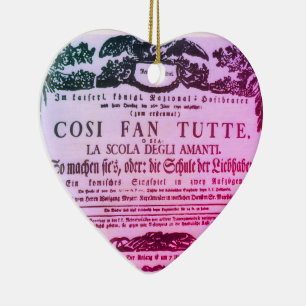 ♥ Wolfgang Amadeus Mozart Herz Oper Cosi fan tutte Ceramic Ornament
